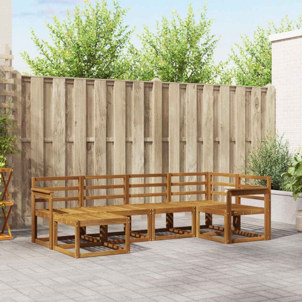 Комплект дивани за открито 6 pcs Естествен