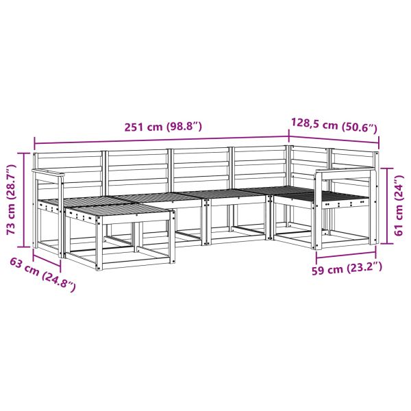 Комплект дивани за открито 6 pcs Естествен