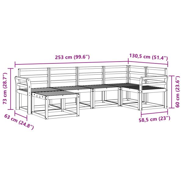 Комплект дивани за открито 6 pcs Естествен