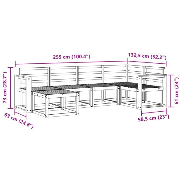 Комплект дивани за открито 6 pcs Естествен