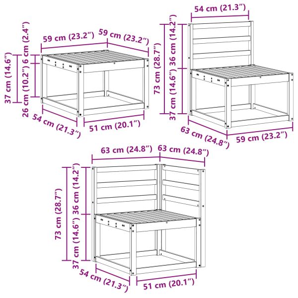 Комплект дивани за открито 6 pcs Естествен