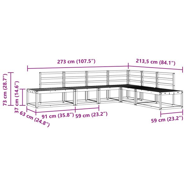 Комплект дивани за открито 6 Брой Естествен
