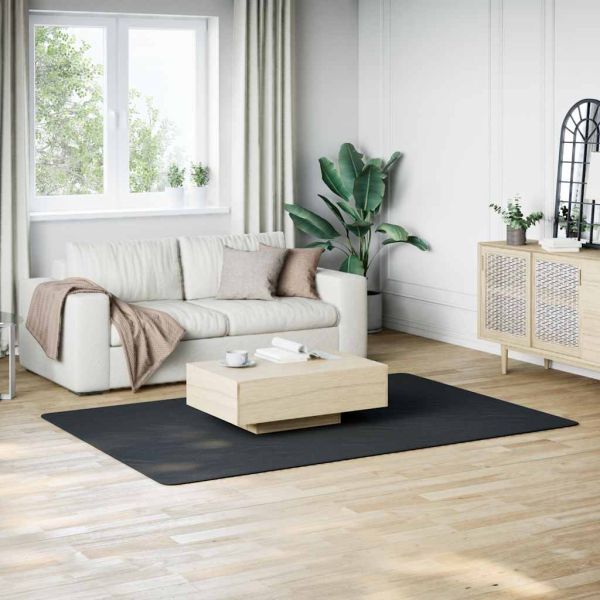 Миещ се килим мек къс косъм 160x230 см противоплъзгащ черен