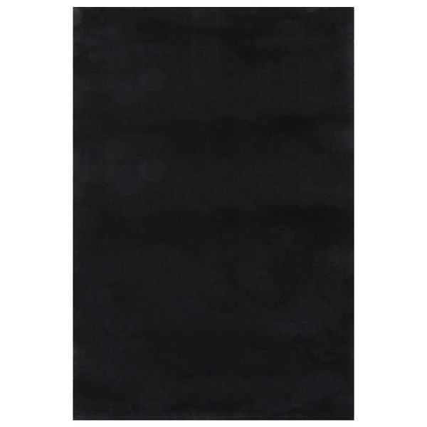 Миещ се килим мек къс косъм 160x230 см противоплъзгащ черен