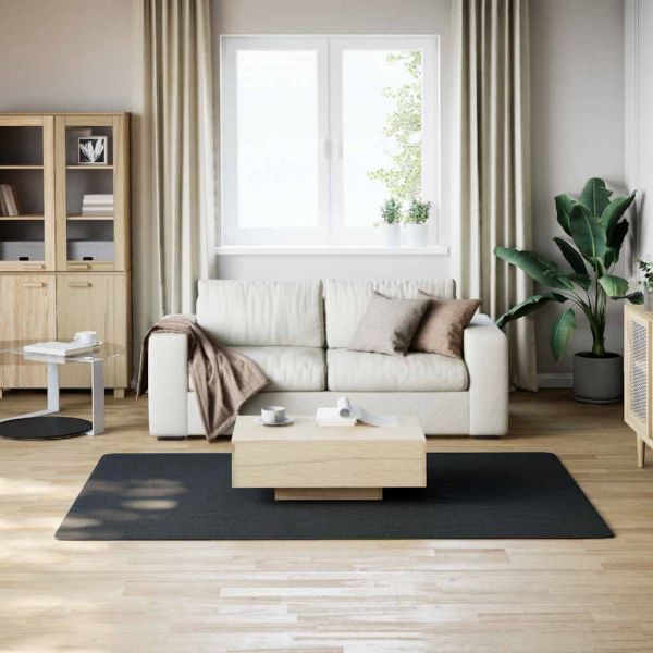 Миещ се килим мек къс косъм 160x230 см противоплъзгащ черен