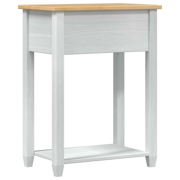 Конзолна масичка Бяло 55 x 35 x 73 см Солидно борово дърво