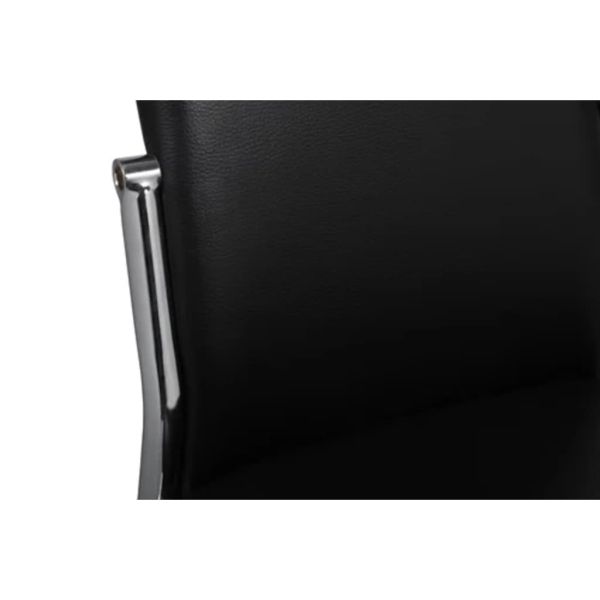 Трапезни столове, 6 бр, черни, изкуствена кожа