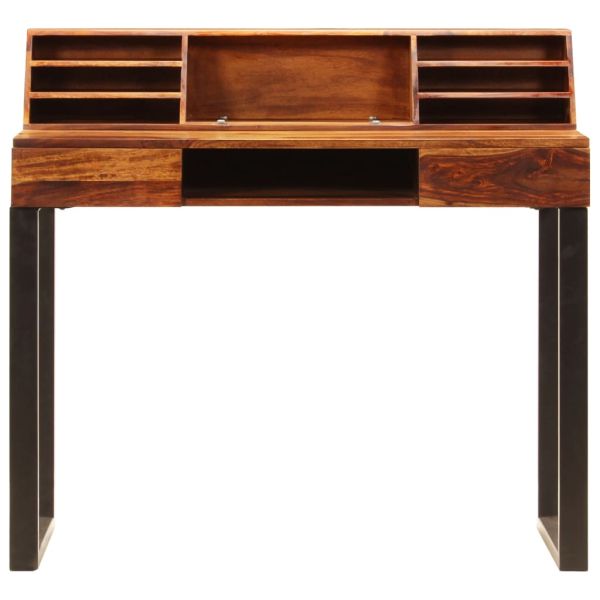 Бюро, 110x50x94 cм, акациево дърво масив и стомана