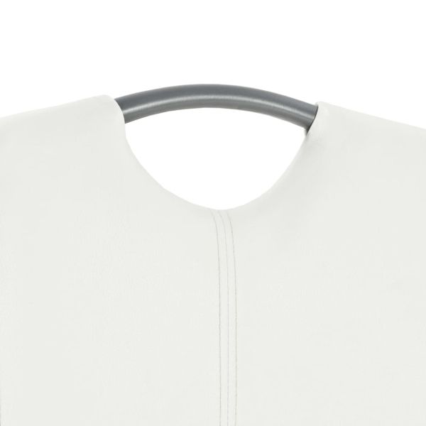 Конзолни трапезни столове, 6 бр, бели, изкуствена кожа