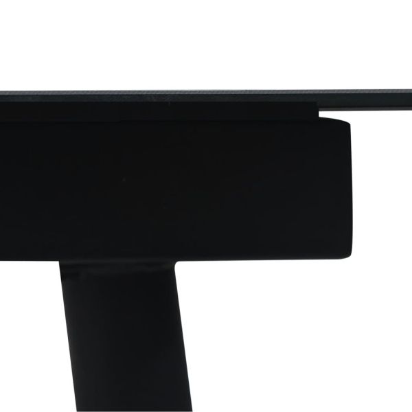 Градински трапезен комплект от 5 части, черeн, PVC ратан