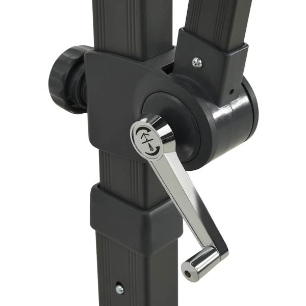 Конзолен градински чадър с прът и LED светлини, таупе, 300 см