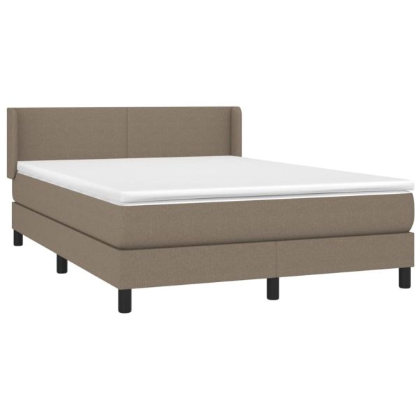 Боксспринг легло с матрак, таупе, 140x200 см, плат