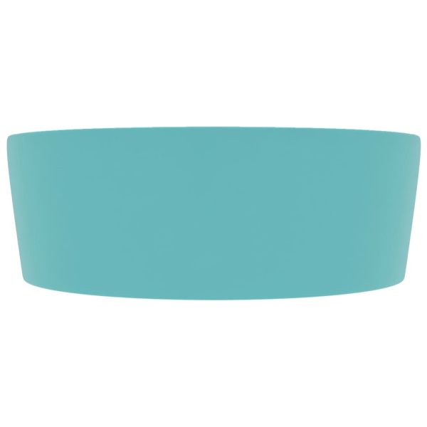 Луксозна мивка с преливник светлозелен мат 36x13см керамика