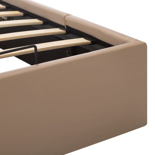 Легло с повдигащ механизъм капучино изкуствена кожа 90x200 cм