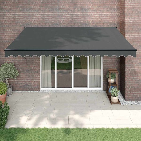Автоматично прибираща се тента, антрацит, 4,5x3 м