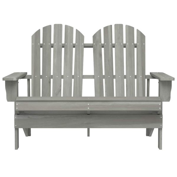 2-местен градински стол "Адирондак", чам масив, сив