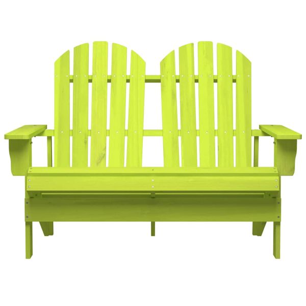 2-местен градински стол "Адирондак", чам масив, зелен