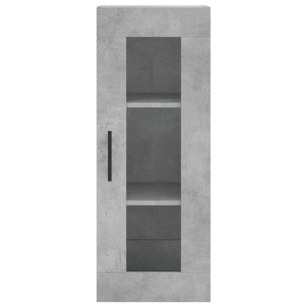 Висок шкаф, бетонно сив, 34,5x34x180 см, инженерно дърво