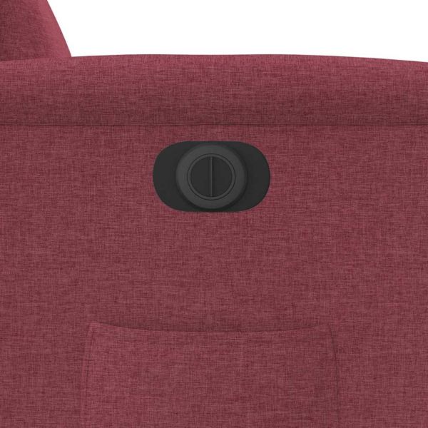 Електрически стол реклайнер, виненочервен, текстил