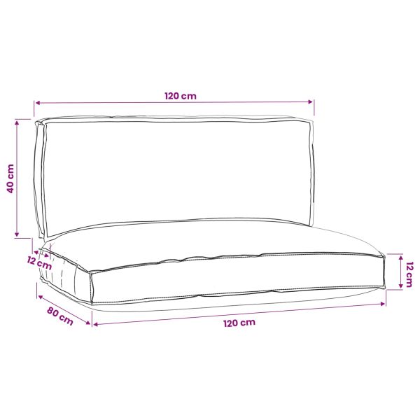 Комплект възглавници за палет 2 pcs Антрацит Оксфордска тъкан