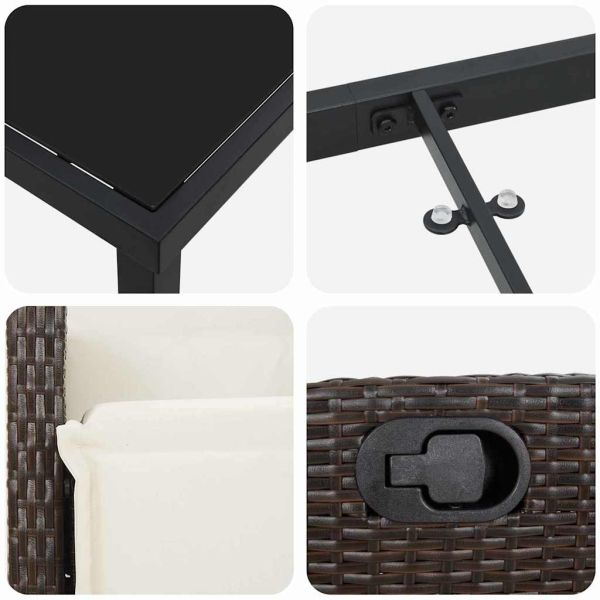 Комплект за хранене в градината 3 pcs Кафяво полиратан