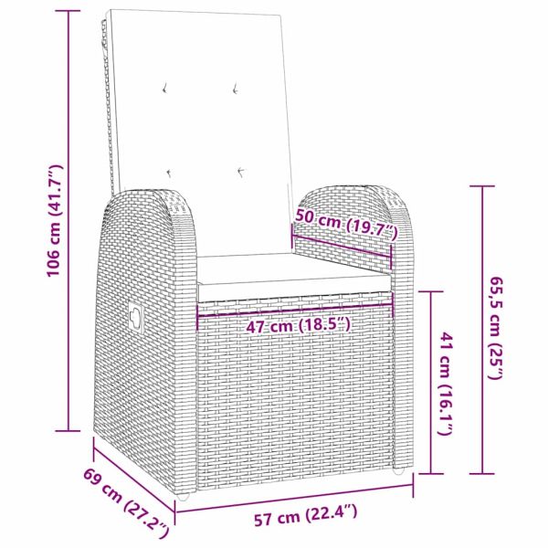 Комплект за хранене в градината 3 pcs Сив полиратан