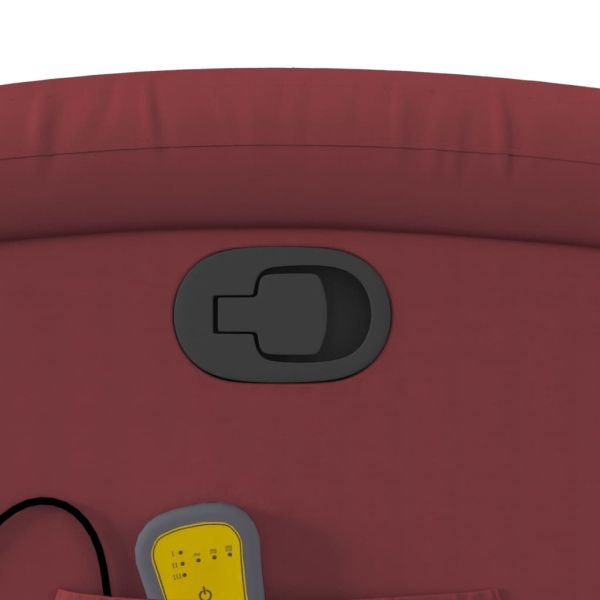 Масажен наклоняем стол, виненочервен, изкуствена кожа