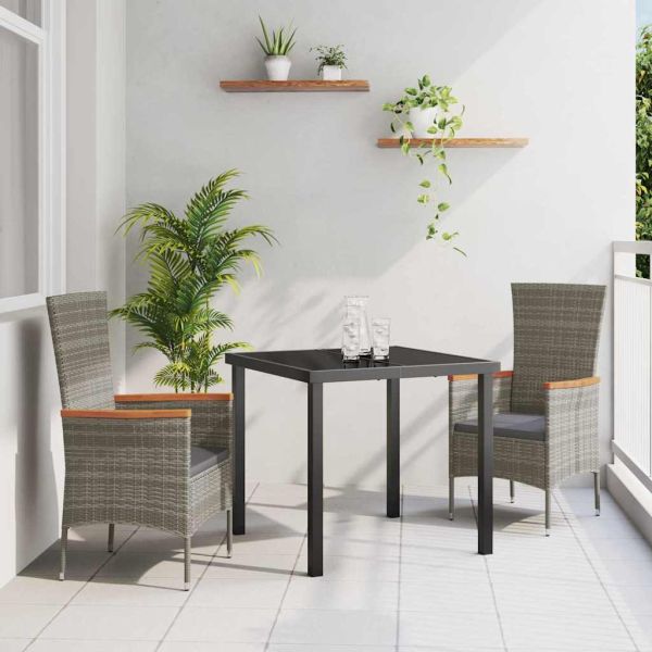 Комплект за хранене в градината с възглавница 3 pcs Сив