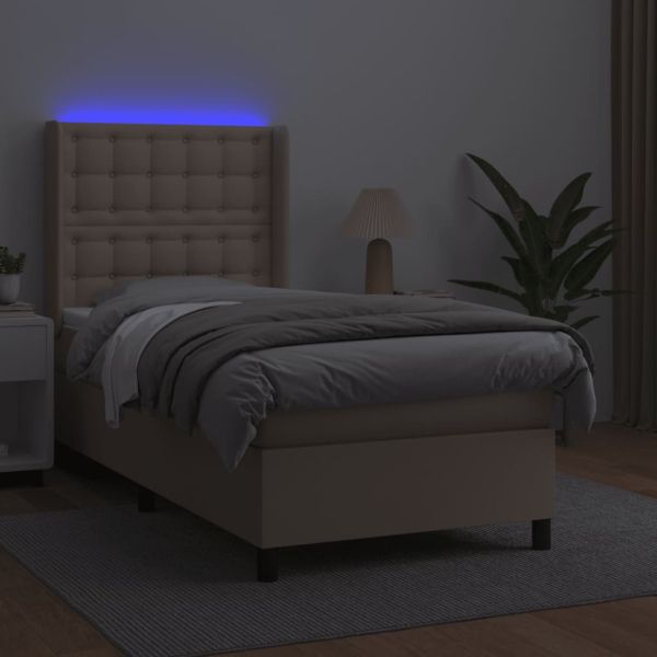 Боксспринг легло с матрак LED капучино 100x200 см