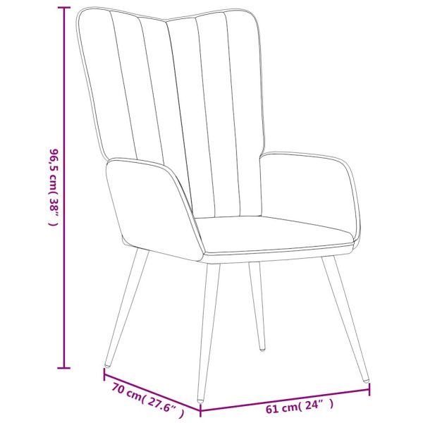 Релаксиращ стол, кремавобял, кадифе