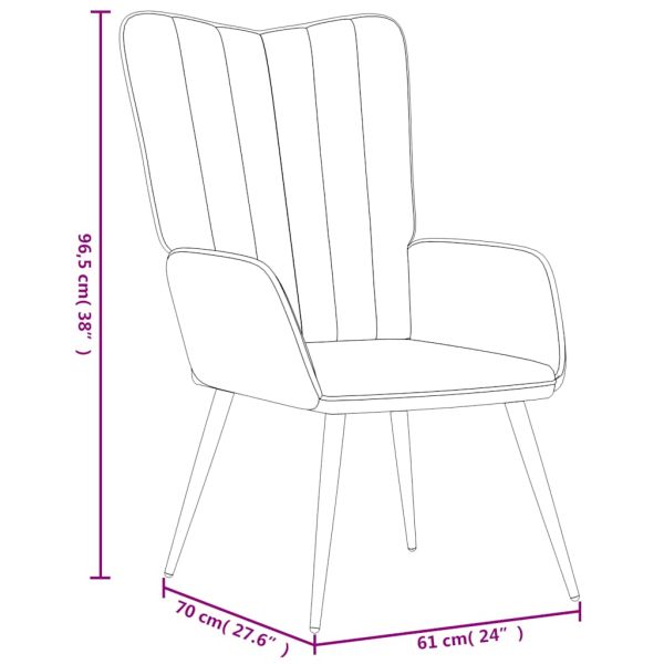 Стол за релакс с табуретка, кремавобял, кадифе