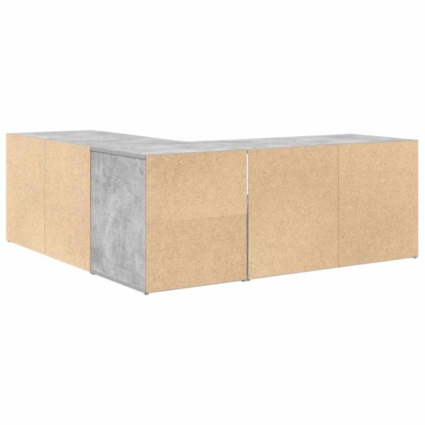 Ъглов шкаф, бетонно сив, 200x40x45 см, инженерно дърво