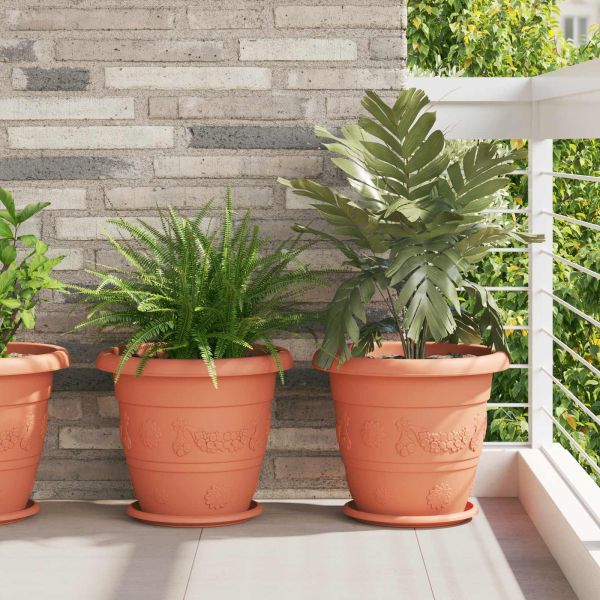 Саксии за растения 24 pcs Червено тухла Ø 39 x 32 см Пластмаса