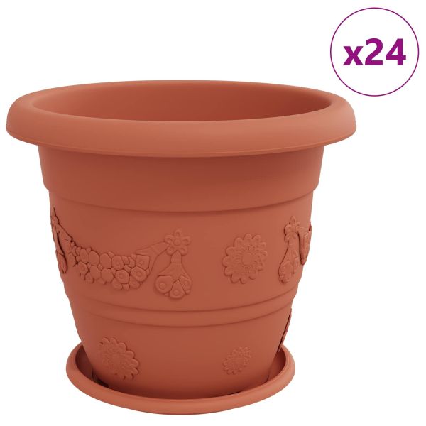 Саксии за растения 24 pcs Червено тухла Ø 39 x 32 см Пластмаса