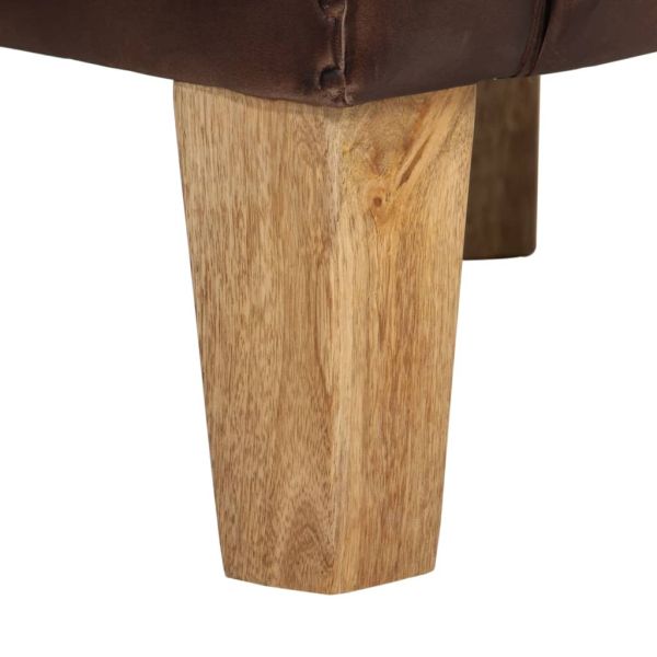 Фотьойл, тъмнокафяв, естествена кожа