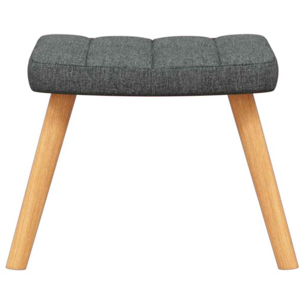 Люлеещ се стол с табуретка, тъмносив, плат