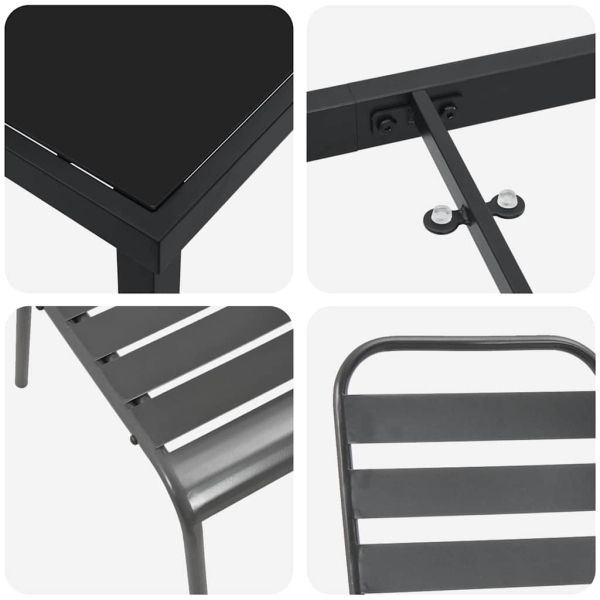 Комплект за хранене в градината 5 pcs Антрацит