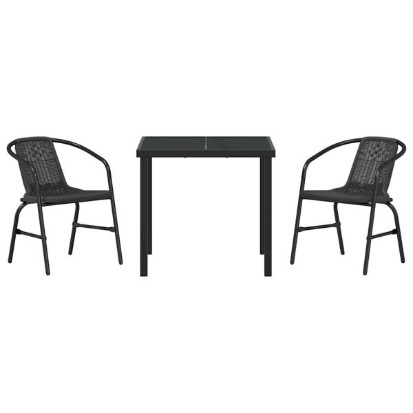 Комплект за хранене в градината 3 pcs Черно