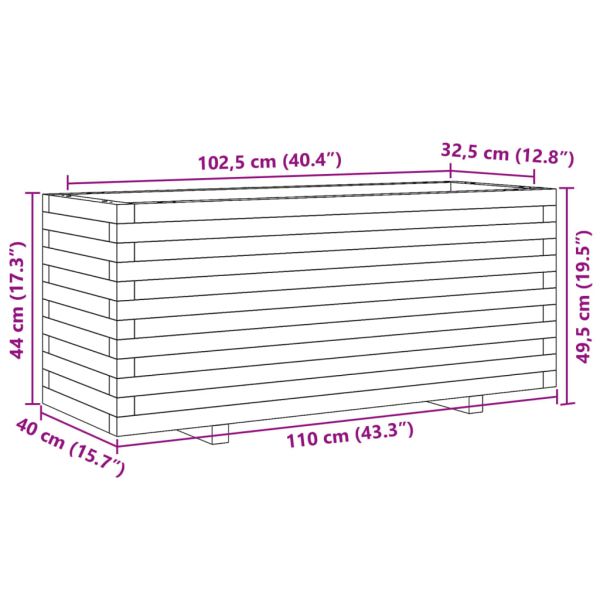 Градинска кашпа 110x40x49,5 см импрегниран бор