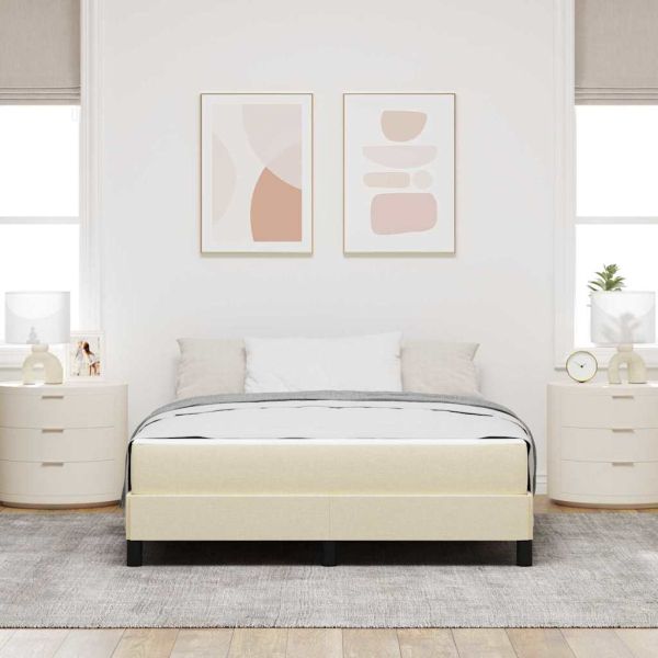 Легло с пружинирана основа Крем 140 x 200 cm текстил