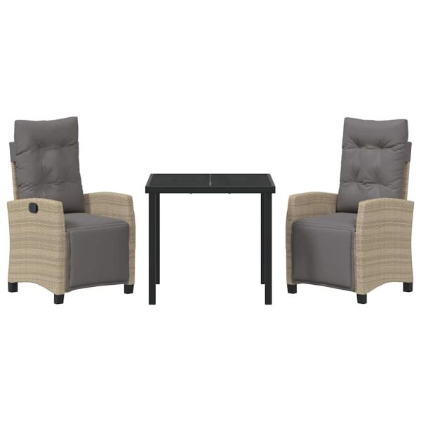 Комплект за хранене в градината 3 pcs Бежово полиратан