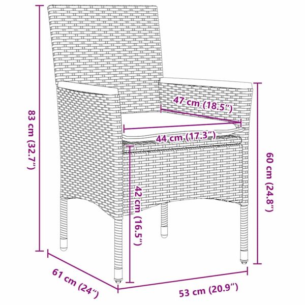 Комплект за хранене в градината 5 pcs Сив полиратан