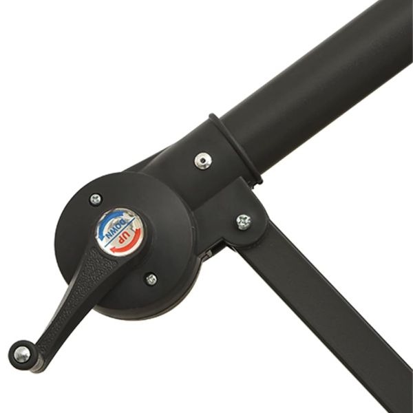 Конзолен градински чадър с прът и LED светлини, лазурен, 300 см