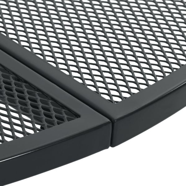 Градински столове, 7 части, антрацит, прахово боядисана стомана