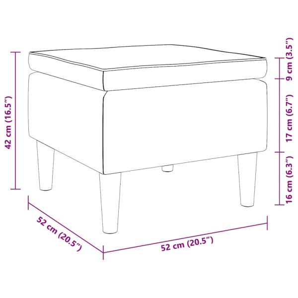 Табуретка с дървени крака, тъмнокафява, текстил