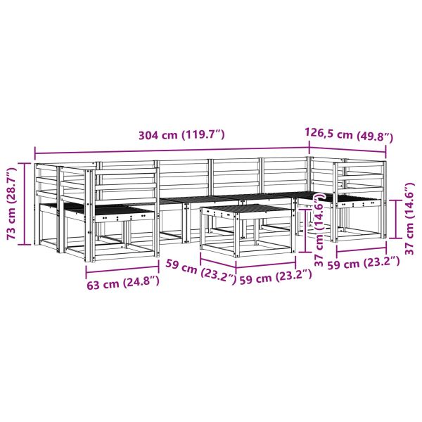 Комплект дивани за открито 8 pcs Естествен