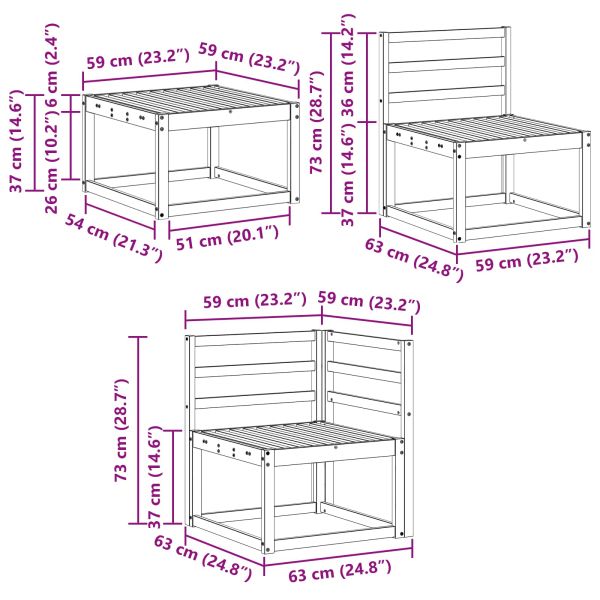 Комплект дивани за открито 8 pcs Естествен