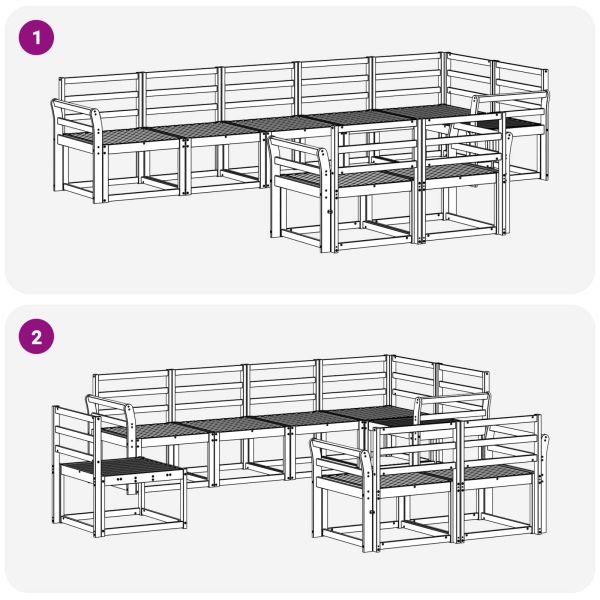 Комплект дивани за открито 8 pcs Естествен