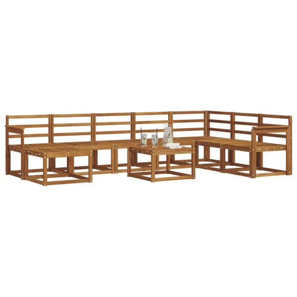 Комплект дивани за открито 9 pcs Естествен