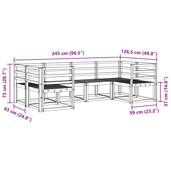 Комплект дивани за открито 6 pcs Естествен